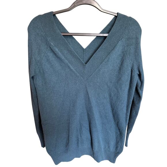 Equipment Femme Lilou V Neck Sweater Cashmere Forest Green Size Medium - Picture 4 of 10